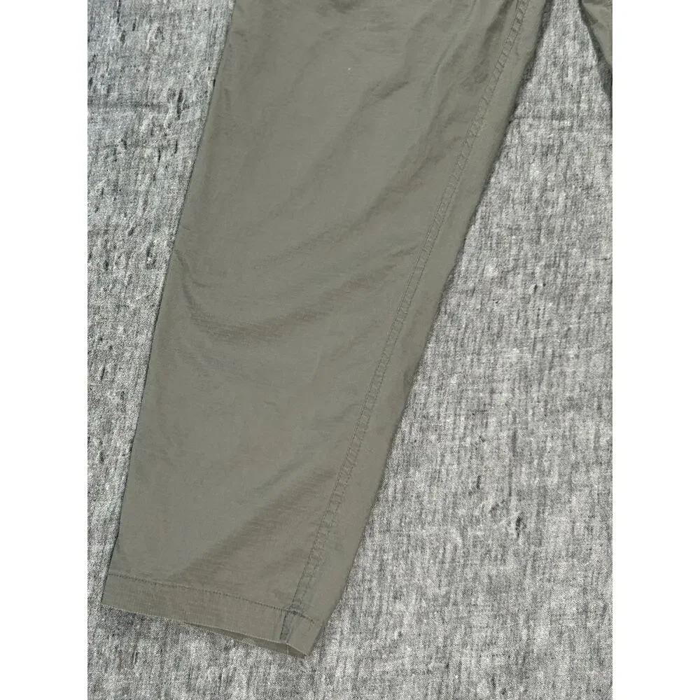 Wrmfzy Pants Mens Large Grey Ripstop Tactical Cargo Elastic Waist Stretch